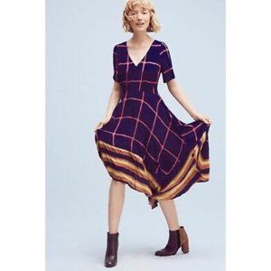 Anthro HD in Paris window pane midi dress